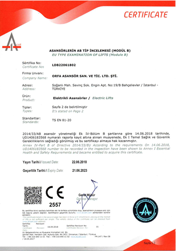 Cert Belgesi (Modül B)